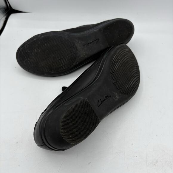 Clarks Collection Shoes Womens 7.5 Everlay Elma‎ Black Leather Oxford Lace Up - Picture 9 of 9